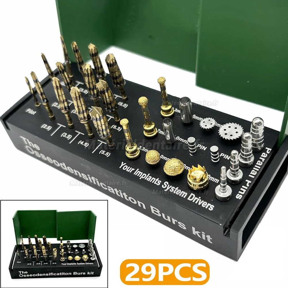 Kit ostéodensification dentaire et d'outils d'expansion de crête (29 pièces/Set )
